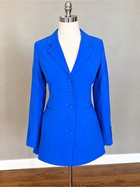NWT Amanda Uprichard Women's Royal Blue Tailored Single-Breasted Blazer romper